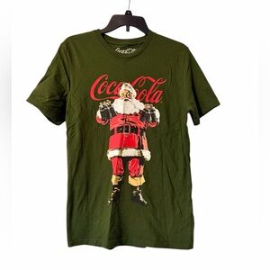 Lucky Brand Dark Green Coca Cola Santa Graphic T-Shirt